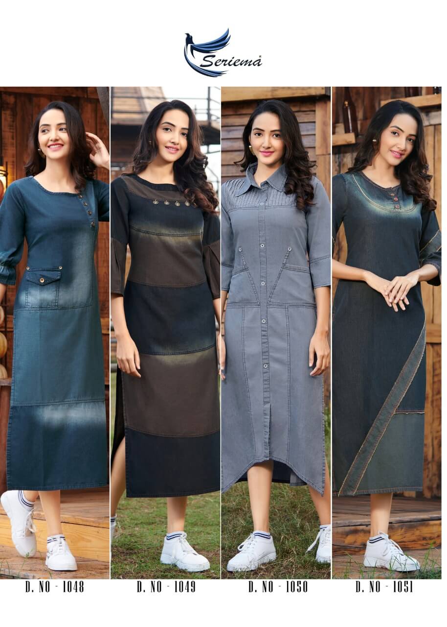 Seriema Kumb Capture vol 2 Denim Kurtis Collection in Wholesale, Buy Seriema Kumb Capture vol 2 Denim Kurtis Collection in Wholesale Rate Online From Vadodara, Gujarat.